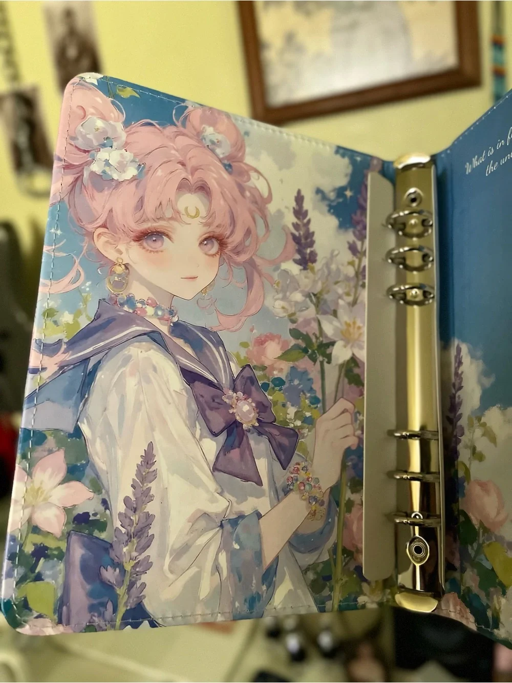 NEW Goth Anime PU Leather Binder Waifu Sailor Moon Purple A5 Journal Notebook